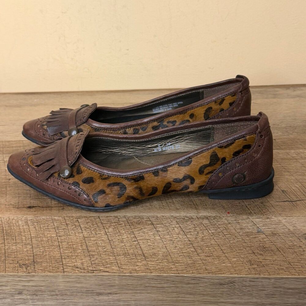 Born Kiltie Flats women’s size 8 Leather & pony hair shoes